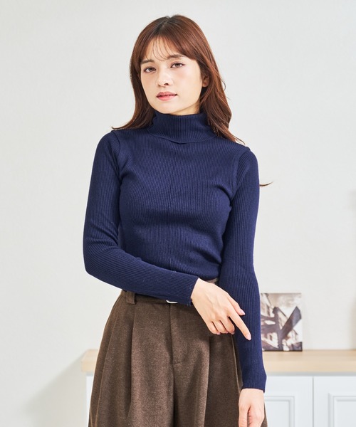 MISCH MASCH(ミッシュマッシュ)の「ZOZO限定 袖切替タートルネックニット(ニット/セーター・レディース・グレー/ネイビー・フリ-)」の8枚目の写真