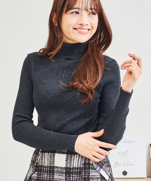 MISCH MASCH(ミッシュマッシュ)の「ZOZO限定 袖切替タートルネックニット(ニット/セーター・レディース・グレー/ネイビー・フリ-)」の14枚目の写真