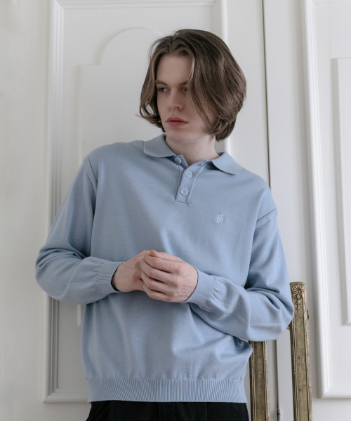 SELITIO(セレティオ)の「男性ベーシックソフトカラーニットブルー(ニット/セーター・メンズ・ブルー・MEDIUM/LARGE/X-LARGE)」の3枚目の写真