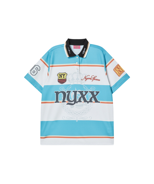 NYXX（エヌワイエックスエックス）の「STRIPE POLO SHIRTS BLUE（ポロシャツ・レディース・その他・SMALL/MEDIUM）」の2枚目の写真