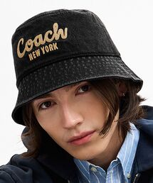 COACH | コーチ スクリプト エンブロイダード デニム バケット ハット(ハット)