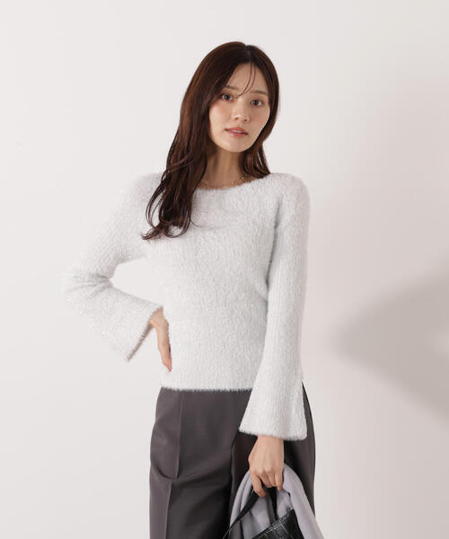 PROPORTION BODY DRESSING（プロポーションボディドレッシング）の「ラメフェザーボートネックニット / 1216170001（ニット/セーター・レディース・グレー/ピンク/ベージュ・FREE）」の11枚目の写真