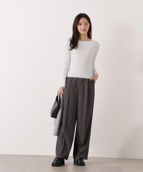 PROPORTION BODY DRESSING（プロポーションボディドレッシング）の「ラメフェザーボートネックニット / 1216170001（ニット/セーター・レディース・グレー/ピンク/ベージュ・FREE）」の8枚目の写真