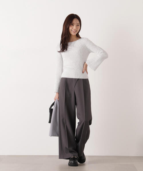 PROPORTION BODY DRESSING（プロポーションボディドレッシング）の「ラメフェザーボートネックニット / 1216170001（ニット/セーター・レディース・グレー/ピンク/ベージュ・FREE）」の7枚目の写真