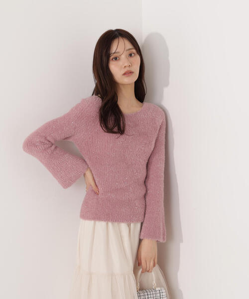 PROPORTION BODY DRESSING（プロポーションボディドレッシング）の「ラメフェザーボートネックニット / 1216170001（ニット/セーター・レディース・グレー/ピンク/ベージュ・FREE）」の18枚目の写真