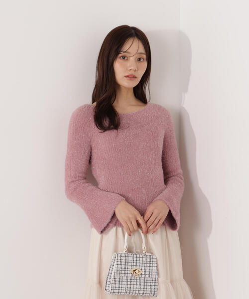 PROPORTION BODY DRESSING（プロポーションボディドレッシング）の「ラメフェザーボートネックニット / 1216170001（ニット/セーター・レディース・グレー/ピンク/ベージュ・FREE）」の17枚目の写真