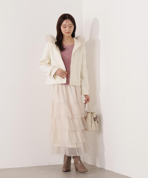 PROPORTION BODY DRESSING（プロポーションボディドレッシング）の「ラメフェザーボートネックニット / 1216170001（ニット/セーター・レディース・グレー/ピンク/ベージュ・FREE）」の14枚目の写真