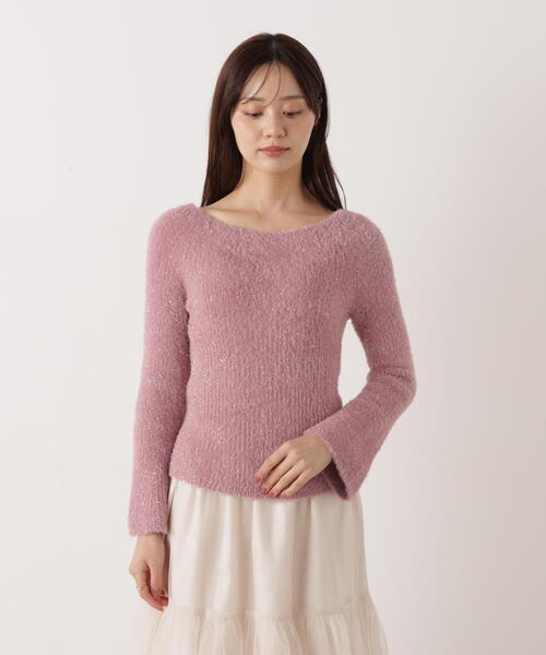 PROPORTION BODY DRESSING（プロポーションボディドレッシング）の「ラメフェザーボートネックニット / 1216170001（ニット/セーター・レディース・グレー/ピンク/ベージュ・FREE）」の12枚目の写真