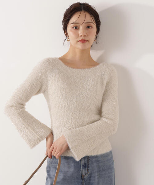 PROPORTION BODY DRESSING（プロポーションボディドレッシング）の「ラメフェザーボートネックニット / 1216170001（ニット/セーター・レディース・グレー/ピンク/ベージュ・FREE）」の3枚目の写真