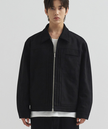 DRAW FIT（ドローフィット）の「レイヤープリーツワークジャケット[ブラック]（その他アウター）」