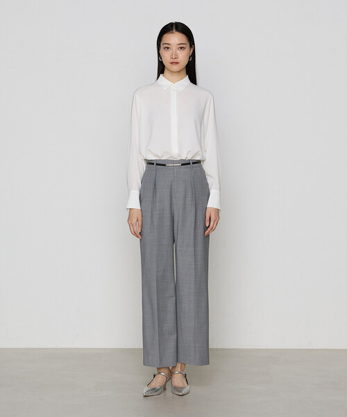 COMME CA(コムサ)の「〔 Sサイズ 〕 トリアセジョーゼット シャツ(シャツ/ブラウス・レディース・ホワイト/ブラック・5号)」の4枚目の写真