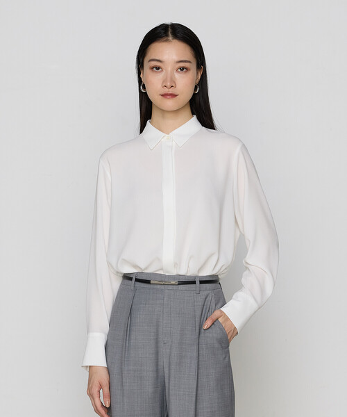 COMME CA(コムサ)の「〔 Sサイズ 〕 トリアセジョーゼット シャツ(シャツ/ブラウス・レディース・ホワイト/ブラック・5号)」の5枚目の写真