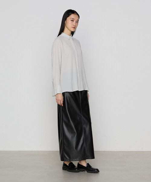 COMME CA(コムサ)の「〔 Sサイズ 〕 トリアセジョーゼット シャツ(シャツ/ブラウス・レディース・ホワイト/ブラック・5号)」の6枚目の写真