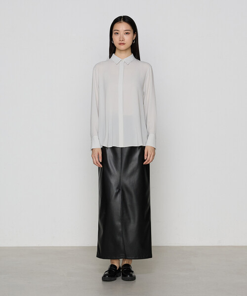 COMME CA(コムサ)の「〔 Sサイズ 〕 トリアセジョーゼット シャツ(シャツ/ブラウス・レディース・ホワイト/ブラック・5号)」の7枚目の写真