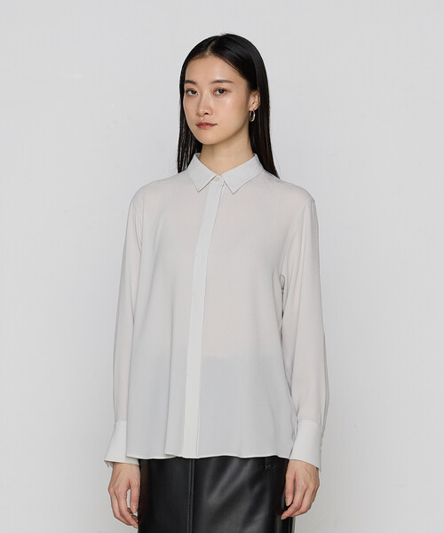 COMME CA(コムサ)の「〔 Sサイズ 〕 トリアセジョーゼット シャツ(シャツ/ブラウス・レディース・ホワイト/ブラック・5号)」の9枚目の写真