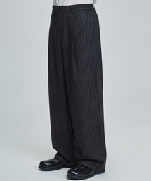 PRAIRIE（プレリー）の「ストライプワイドスラックス (ブラック)（スラックス）」