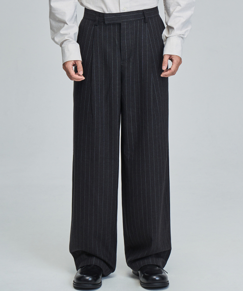 PRAIRIE(KR)(プレーリー)の「ストライプワイドスラックス (ブラック)(スラックス・メンズ・その他・SMALL/MEDIUM/LARGE)」の22枚目の写真