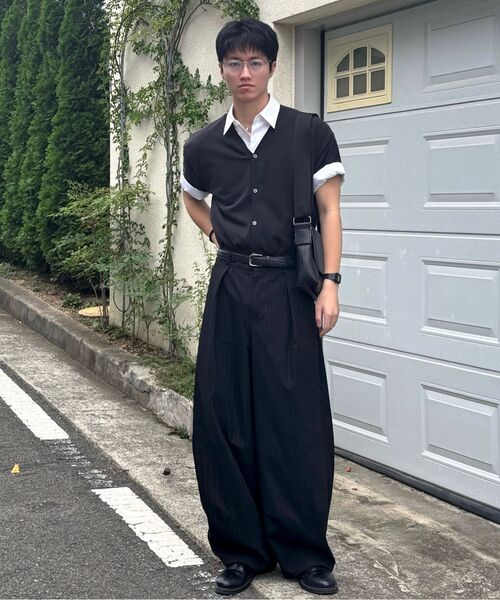 PRAIRIE(KR)(プレーリー)の「ストライプワイドスラックス (ブラック)(スラックス・メンズ・その他・SMALL/MEDIUM/LARGE)」の4枚目の写真