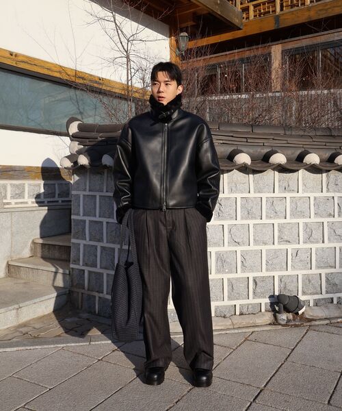 PRAIRIE(KR)(プレーリー)の「ストライプワイドスラックス (ブラック)(スラックス・メンズ・その他・SMALL/MEDIUM/LARGE)」の6枚目の写真