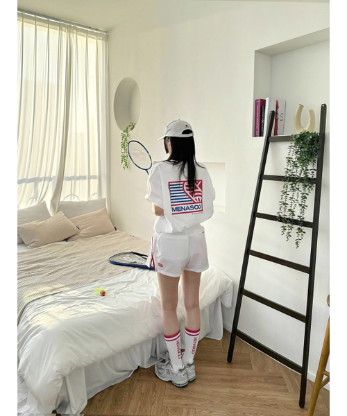 MENASOO（ミナス）の「SMALL HEARTTRACK OVER FIT TEE_WHITE（Tシャツ/カットソー・レディース・ホワイト・FREE）」の4枚目の写真