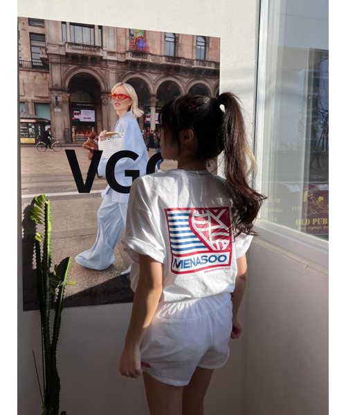 MENASOO（ミナス）の「SMALL HEARTTRACK OVER FIT TEE_WHITE（Tシャツ/カットソー・レディース・ホワイト・FREE）」の5枚目の写真