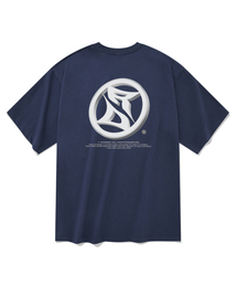 ラウンドロゴ半袖Tシャツネイビー