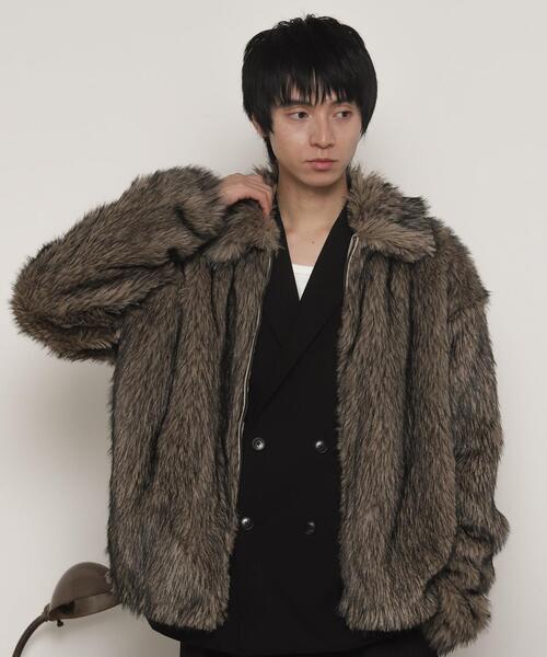 LUCY（ルーシー）の「LUCY/フェイクファーZIPブルゾン（ブルゾン・メンズ・ブラウン/ライトベージュ・MEDIUM/LARGE）」の18枚目の写真