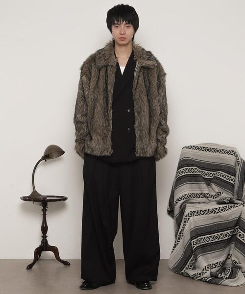 LUCY（ルーシー）の「LUCY/フェイクファーZIPブルゾン（ブルゾン・メンズ・ブラウン/ライトベージュ・MEDIUM/LARGE）」の22枚目の写真