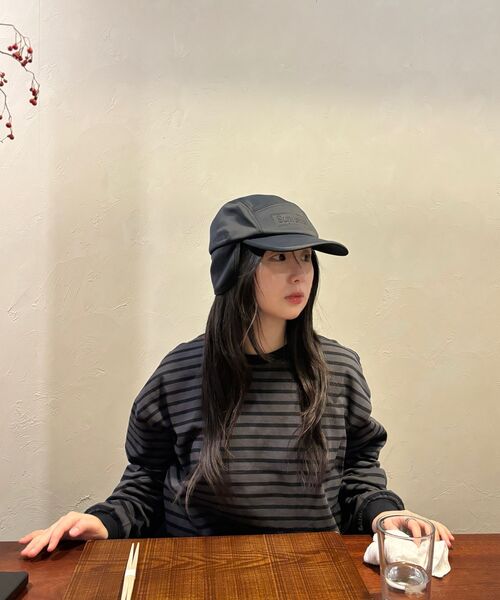 EXCONTAINER(エックスコンテナ)の「ルーズフィットストライプロングスリーブ (ブラック/チャコールグレー)(Tシャツ/カットソー・メンズ・その他・MEDIUM/LARGE/X-LARGE)」の3枚目の写真