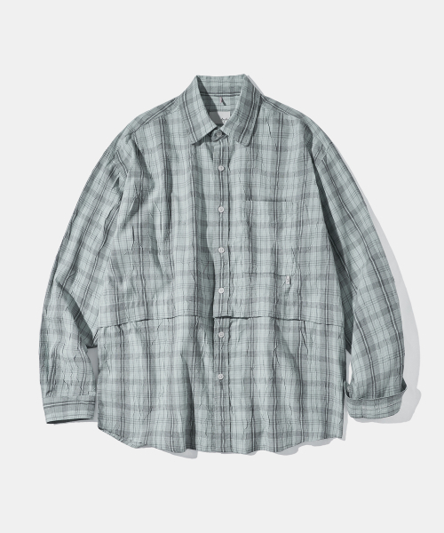 Diamond Layla(ダイアモンドレイラ)の「Detachable Crease Check Shirt S167 Gray Achromatic(シャツ/ブラウス・レディース・その他・MEDIUM/LARGE/X-LARGE)」の2枚目の写真