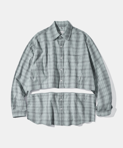 Diamond Layla(ダイアモンドレイラ)の「Detachable Crease Check Shirt S167 Gray Achromatic(シャツ/ブラウス・レディース・その他・MEDIUM/LARGE/X-LARGE)」の3枚目の写真