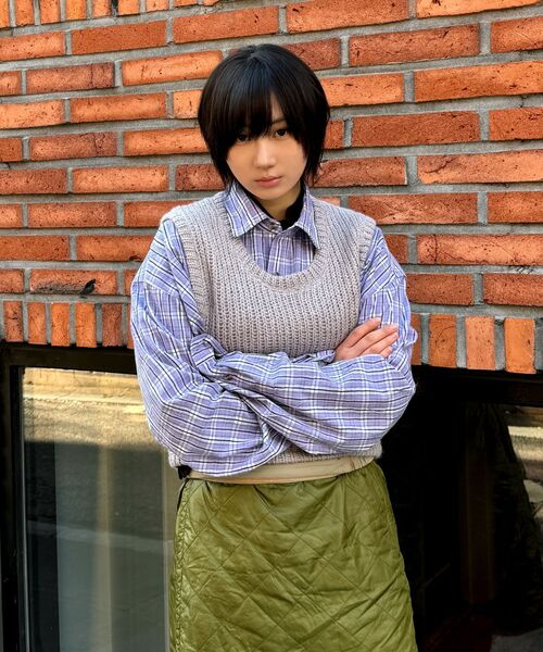 Diamond Layla(ダイアモンドレイラ)の「Detachable Crease Check Shirt S167 Gray Achromatic(シャツ/ブラウス・レディース・その他・MEDIUM/LARGE/X-LARGE)」の16枚目の写真