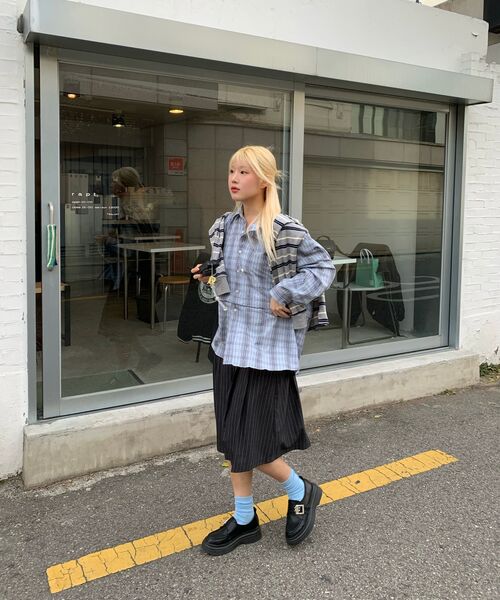 Diamond Layla(ダイアモンドレイラ)の「Detachable Crease Check Shirt S167 Gray Achromatic(シャツ/ブラウス・レディース・その他・MEDIUM/LARGE/X-LARGE)」の19枚目の写真