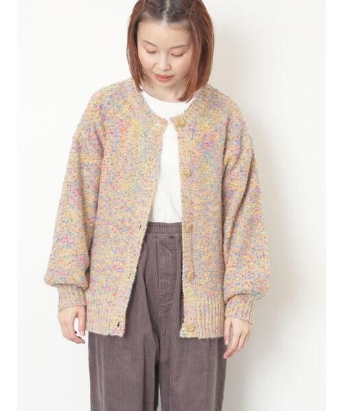 Samansa Mos2（サマンサ モスモス）の「ぽこぽこヤーン前後2WAYニット（ニット/セーター・レディース・ネイビー/レッド/ベージュ・F）」の2枚目の写真