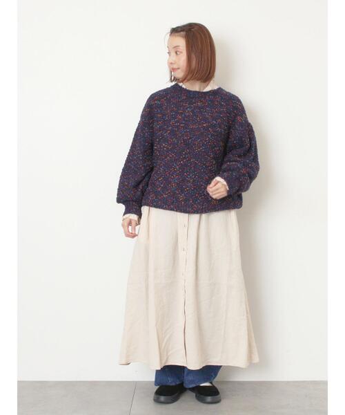 Samansa Mos2（サマンサ モスモス）の「ぽこぽこヤーン前後2WAYニット（ニット/セーター・レディース・ネイビー/レッド/ベージュ・F）」の22枚目の写真