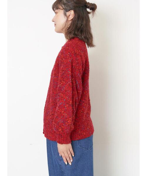 Samansa Mos2（サマンサ モスモス）の「ぽこぽこヤーン前後2WAYニット（ニット/セーター・レディース・ネイビー/レッド/ベージュ・F）」の14枚目の写真