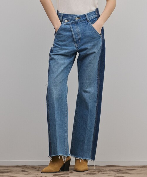 Diagram（ダイアグラム）の「リメイクフレアデニムパンツ（デニムパンツ・レディース・ブルー/ブラック・38/36）」の2枚目の写真