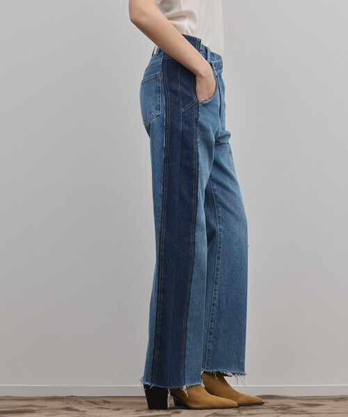 Diagram（ダイアグラム）の「リメイクフレアデニムパンツ（デニムパンツ・レディース・ブルー/ブラック・38/36）」の3枚目の写真