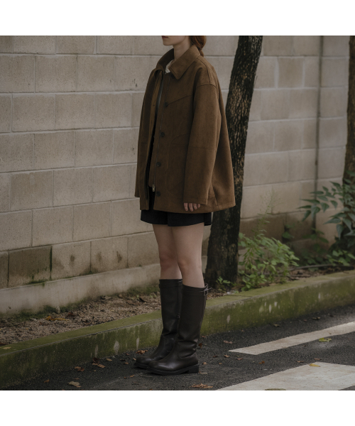 KNOWNBETTER（ノウンベター）の「Overfit field suede jacket [KNFW03JK01]_[2color]（その他アウター・レディース・その他・FREE）」の12枚目の写真