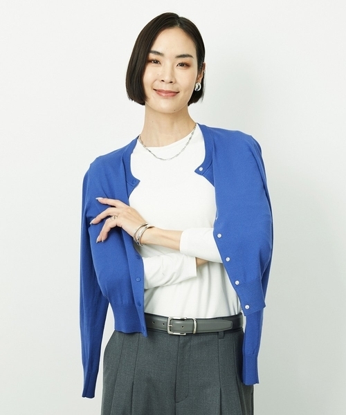 MICHEL KLEIN（ミッシェル・クラン）の「［レイヤードに最適］シアークルーネックPO（Tシャツ/カットソー・レディース・ホワイト・38）」の20枚目の写真