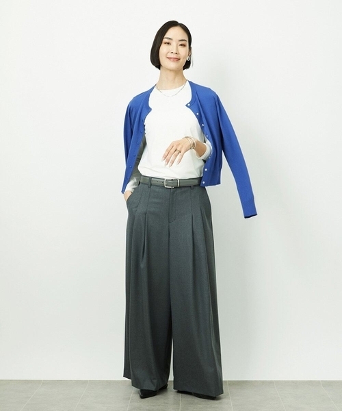 MICHEL KLEIN（ミッシェル・クラン）の「［レイヤードに最適］シアークルーネックPO（Tシャツ/カットソー・レディース・ホワイト・38）」の19枚目の写真