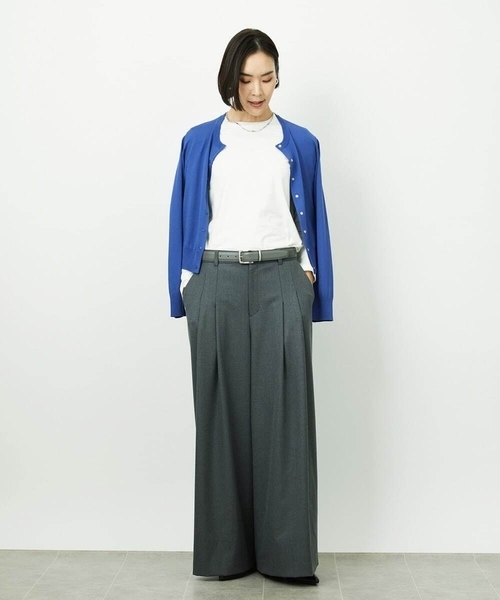 MICHEL KLEIN（ミッシェル・クラン）の「［レイヤードに最適］シアークルーネックPO（Tシャツ/カットソー・レディース・ホワイト・38）」の18枚目の写真