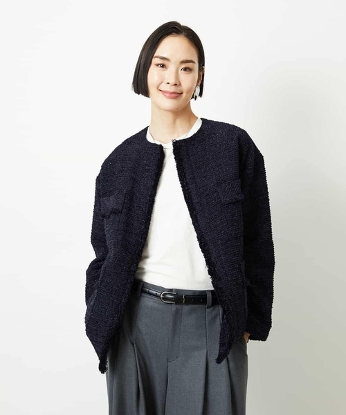 MICHEL KLEIN（ミッシェル・クラン）の「［レイヤードに最適］シアークルーネックPO（Tシャツ/カットソー・レディース・ホワイト・38）」の16枚目の写真