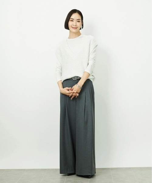 MICHEL KLEIN（ミッシェル・クラン）の「［レイヤードに最適］シアークルーネックPO（Tシャツ/カットソー・レディース・ホワイト・38）」の11枚目の写真