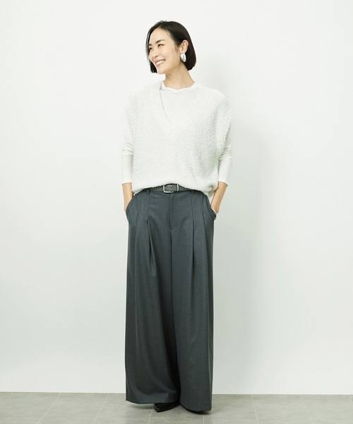 MICHEL KLEIN（ミッシェル・クラン）の「［レイヤードに最適］シアークルーネックPO（Tシャツ/カットソー・レディース・ホワイト・38）」の10枚目の写真