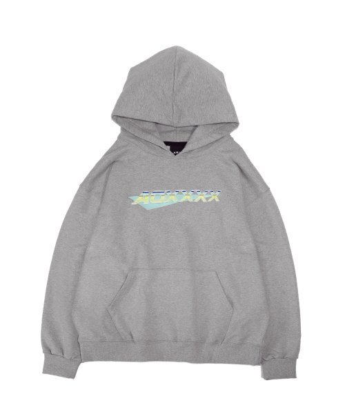 AOX(エーオーエックス)の「Stripe logo Hoodie(Oversize fit) M/Grey(パーカー・メンズ・その他・LARGE/MEDIUM/SMALL)」の1枚目の写真