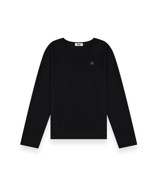 R-4(アールフォー)の「R-0037 / SEXY FIT U-NECK LONG SLEVEE(BLACK)(Tシャツ/カットソー・メンズ・ブラック・SMALL/MEDIUM/LARGE)」の1枚目の写真