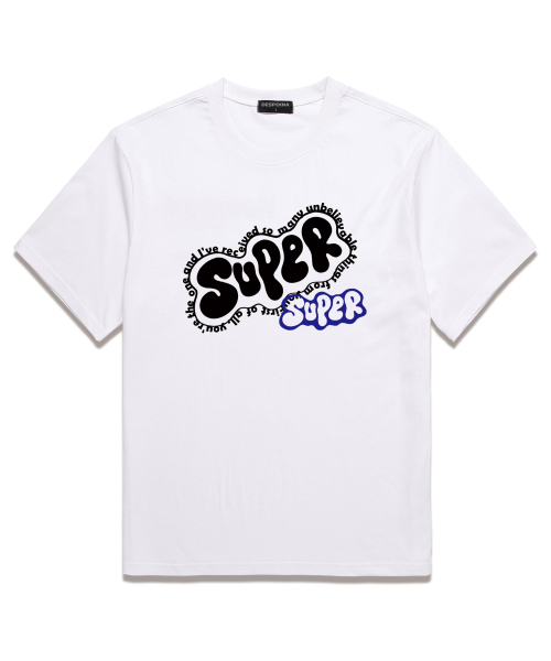 OUSE(オウズ)の「スーパーオーバーサイズ半袖Tシャツ (DS025) ホワイト(Tシャツ/カットソー・レディース・その他・SMALL/MEDIUM/LARGE/X-LARGE/XX-LARGE)」の1枚目の写真