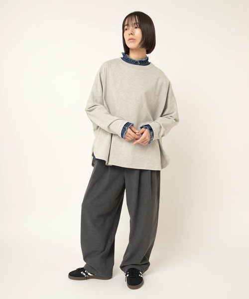 RNA-N(アールエヌエーエヌ)の「R4423 Nロゴベルトタックパンツ(その他パンツ・レディース・ライトベージュ/チャコールグレー/ライトグレー・FREE)」の14枚目の写真