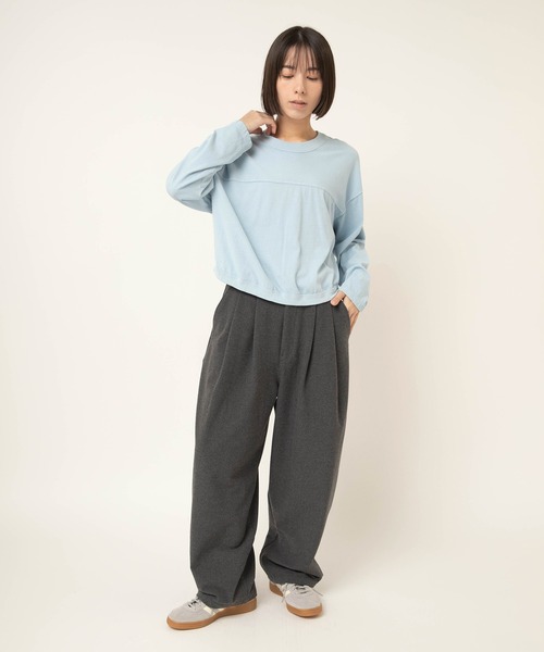 RNA-N(アールエヌエーエヌ)の「R4423 Nロゴベルトタックパンツ(その他パンツ・レディース・ライトベージュ/チャコールグレー/ライトグレー・FREE)」の15枚目の写真